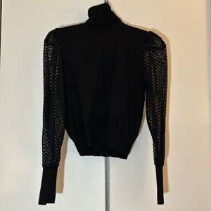 Black Zara Turtleneck w transparent sleeves